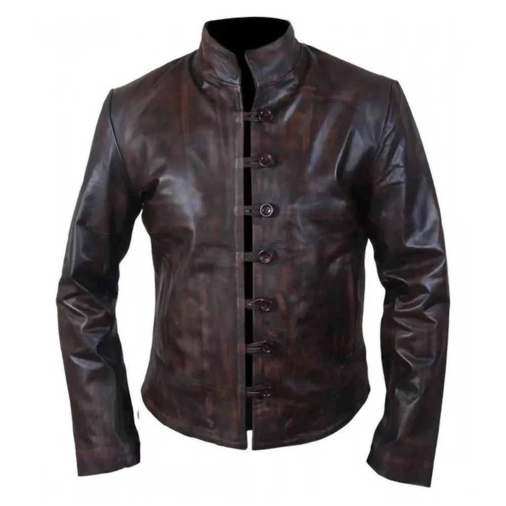 Distressed Brown Biker Mens Vintage Leather Jacket