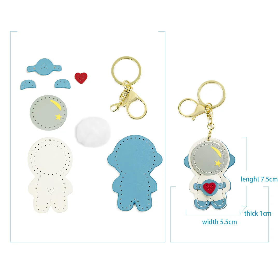 DIY Leather Kits - Astronaut leather keychain
