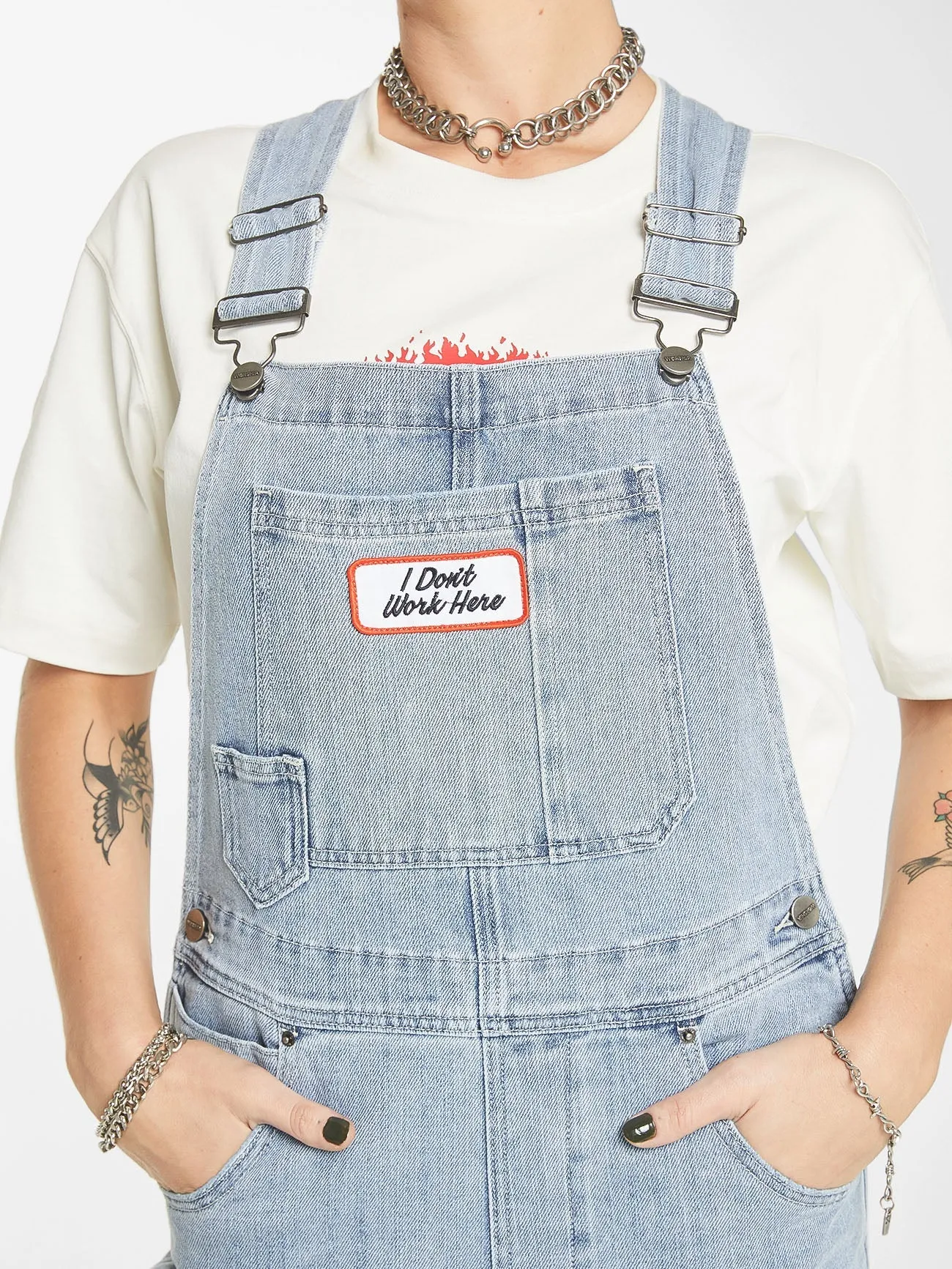 DOUBLE KNEE DENIM OVERALL - DIRTY TRADE BLUE
