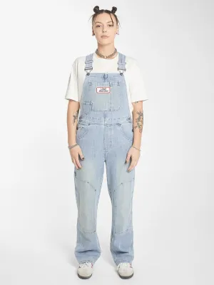DOUBLE KNEE DENIM OVERALL - DIRTY TRADE BLUE