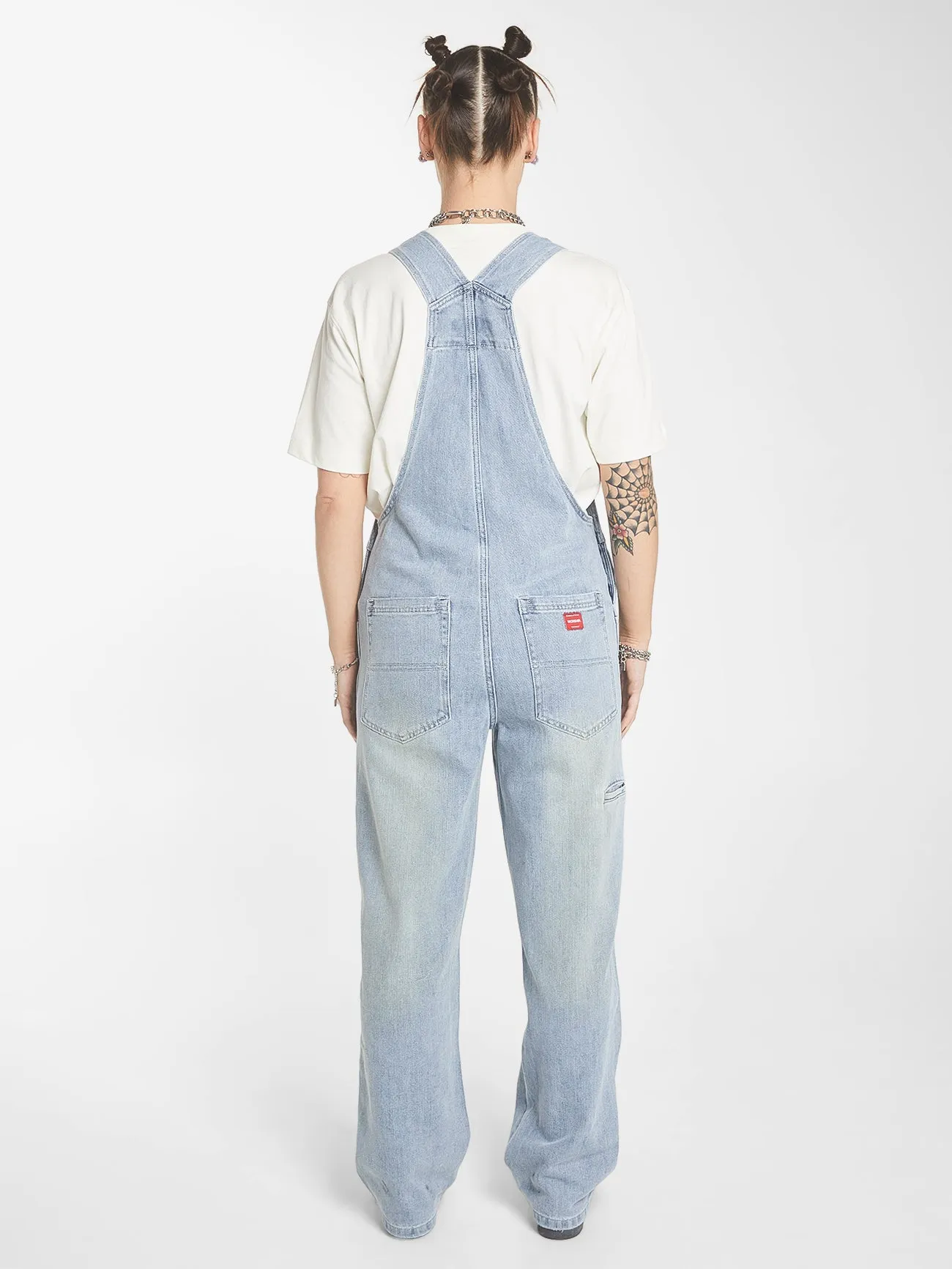 DOUBLE KNEE DENIM OVERALL - DIRTY TRADE BLUE