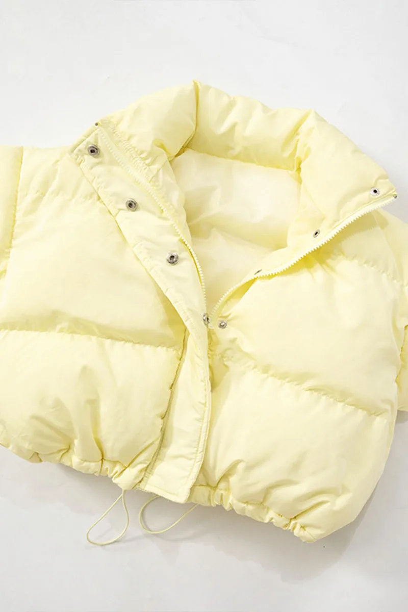 DS3155 Puffer Crop Vest Coat Outerwear
