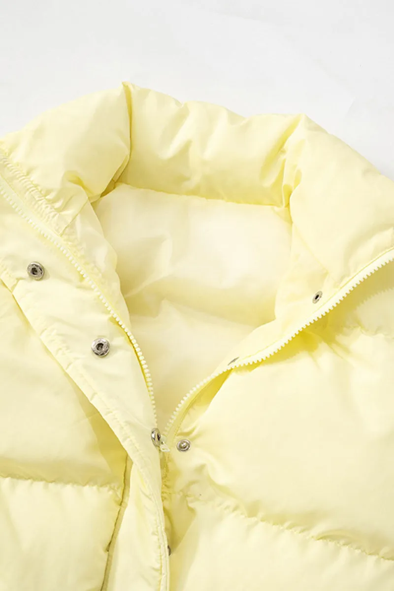DS3155 Puffer Crop Vest Coat Outerwear