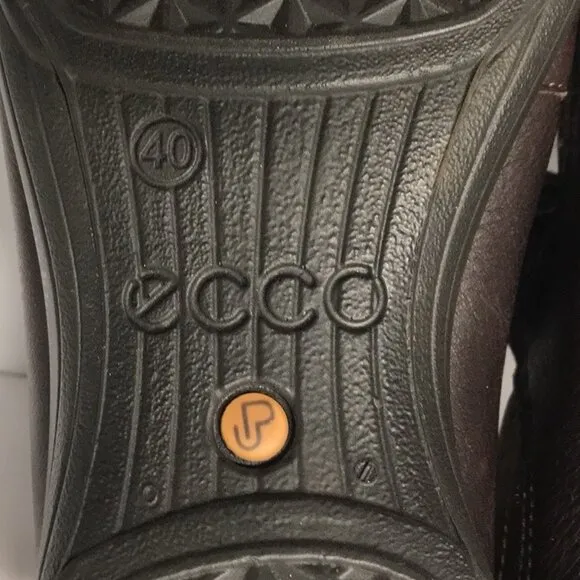 Ecco &quot;Cloud&quot; Brown &amp; Bronze Metallic Leather Mary Janes