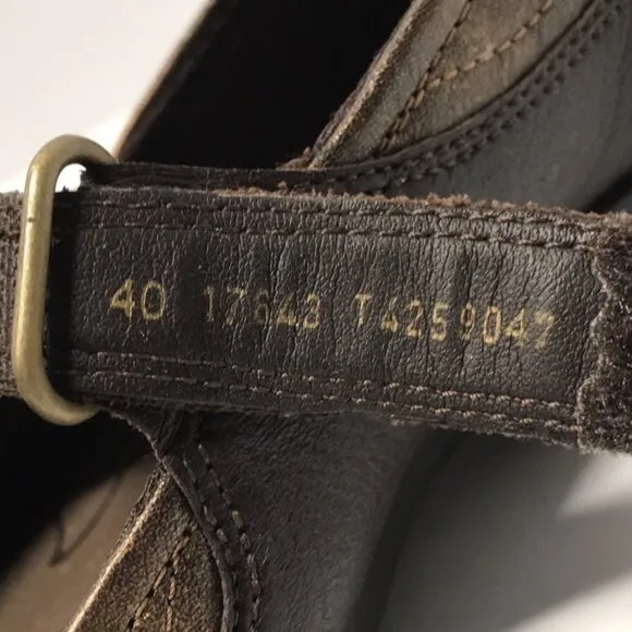 Ecco &quot;Cloud&quot; Brown &amp; Bronze Metallic Leather Mary Janes