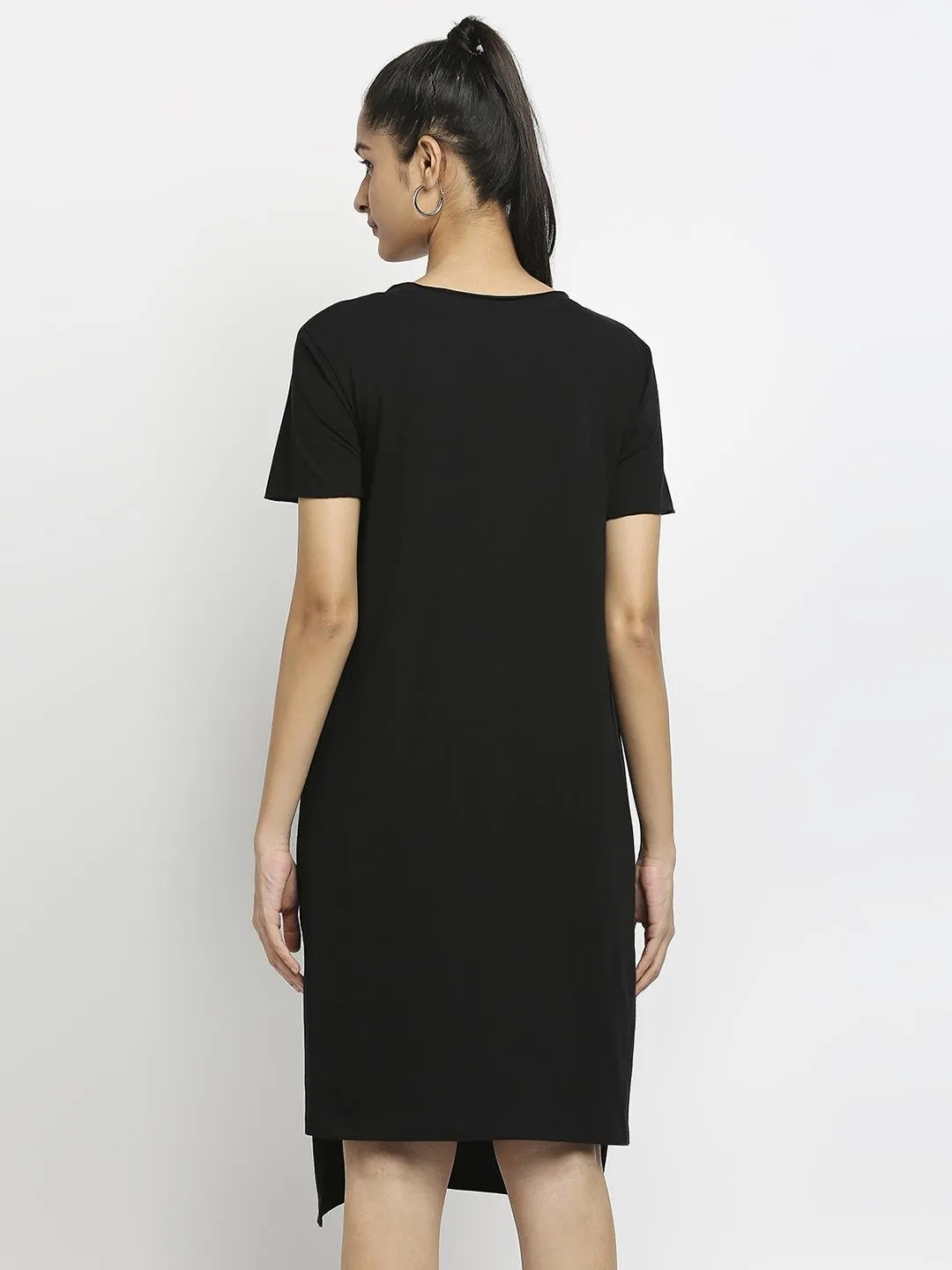 Effy Knotted Dress In Black Solid