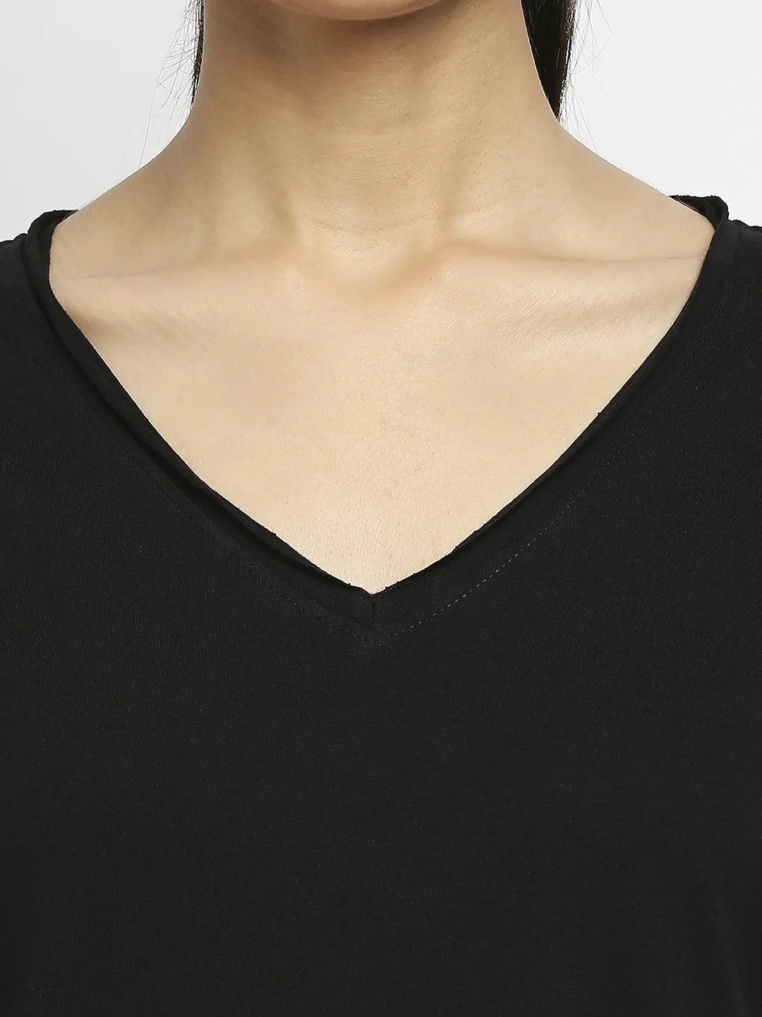 Effy Knotted Dress In Black Solid