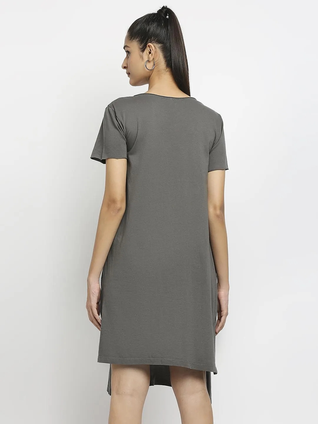 Effy Knotted Dress In Grey Solid