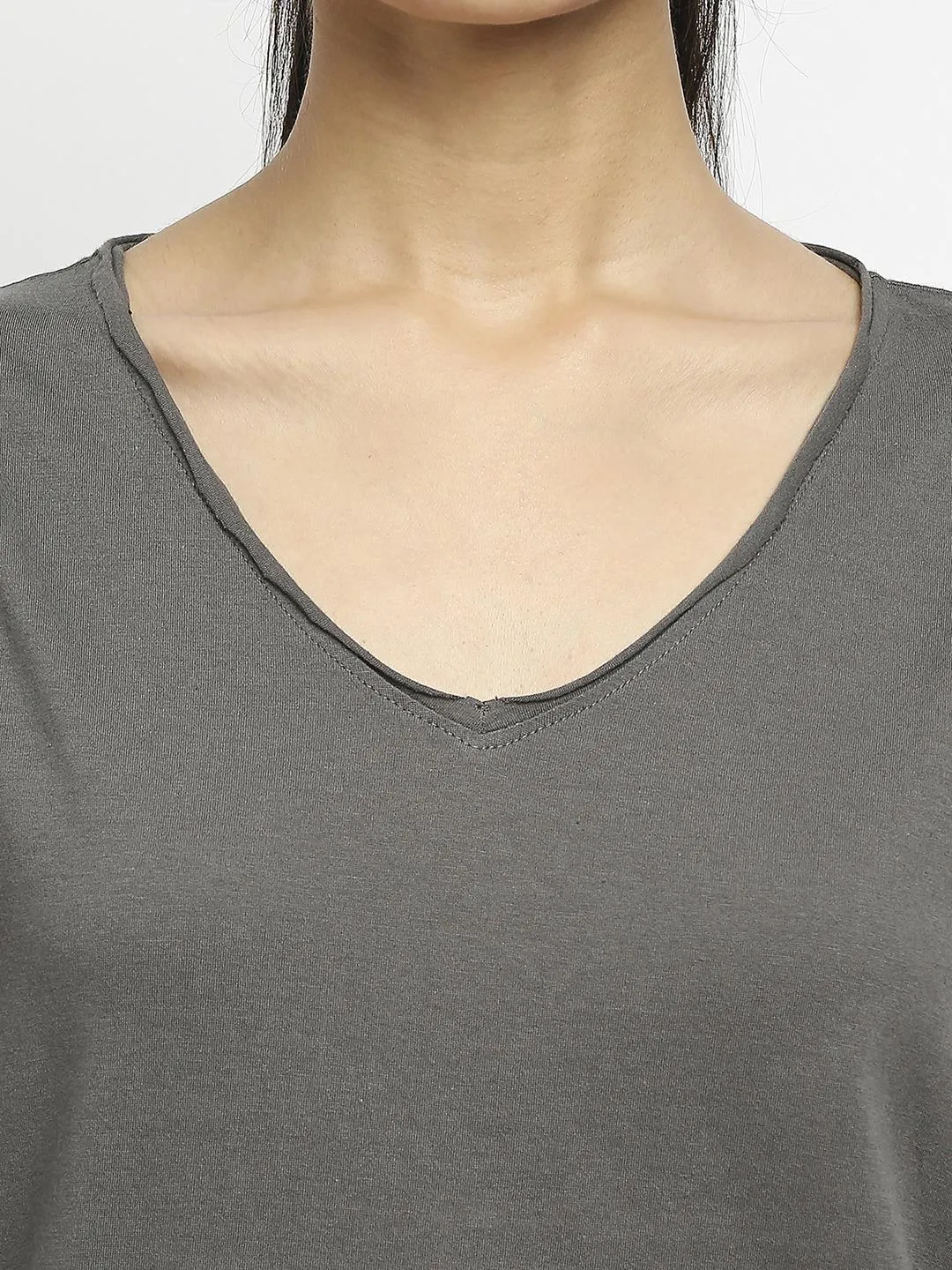 Effy Knotted Dress In Grey Solid