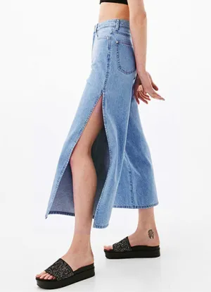 Eight-point High Waist Double-sided Split Wide-leg Jeans