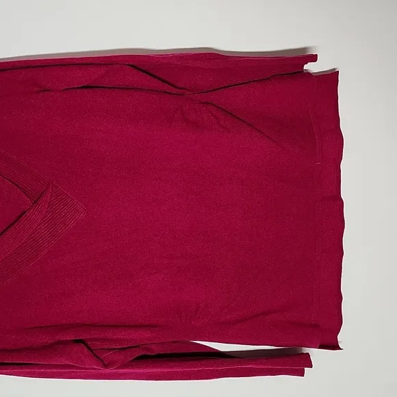 Elie Tahari Fushia 100 Cashmere V Neck Sweater Longline Quiet Luxury Large