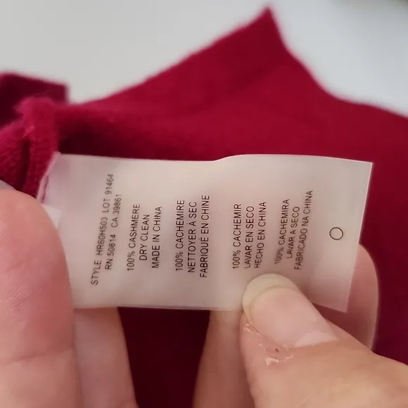 Elie Tahari Fushia 100 Cashmere V Neck Sweater Longline Quiet Luxury Large