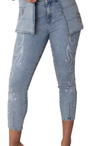 Embroidered Capri Denim -82459