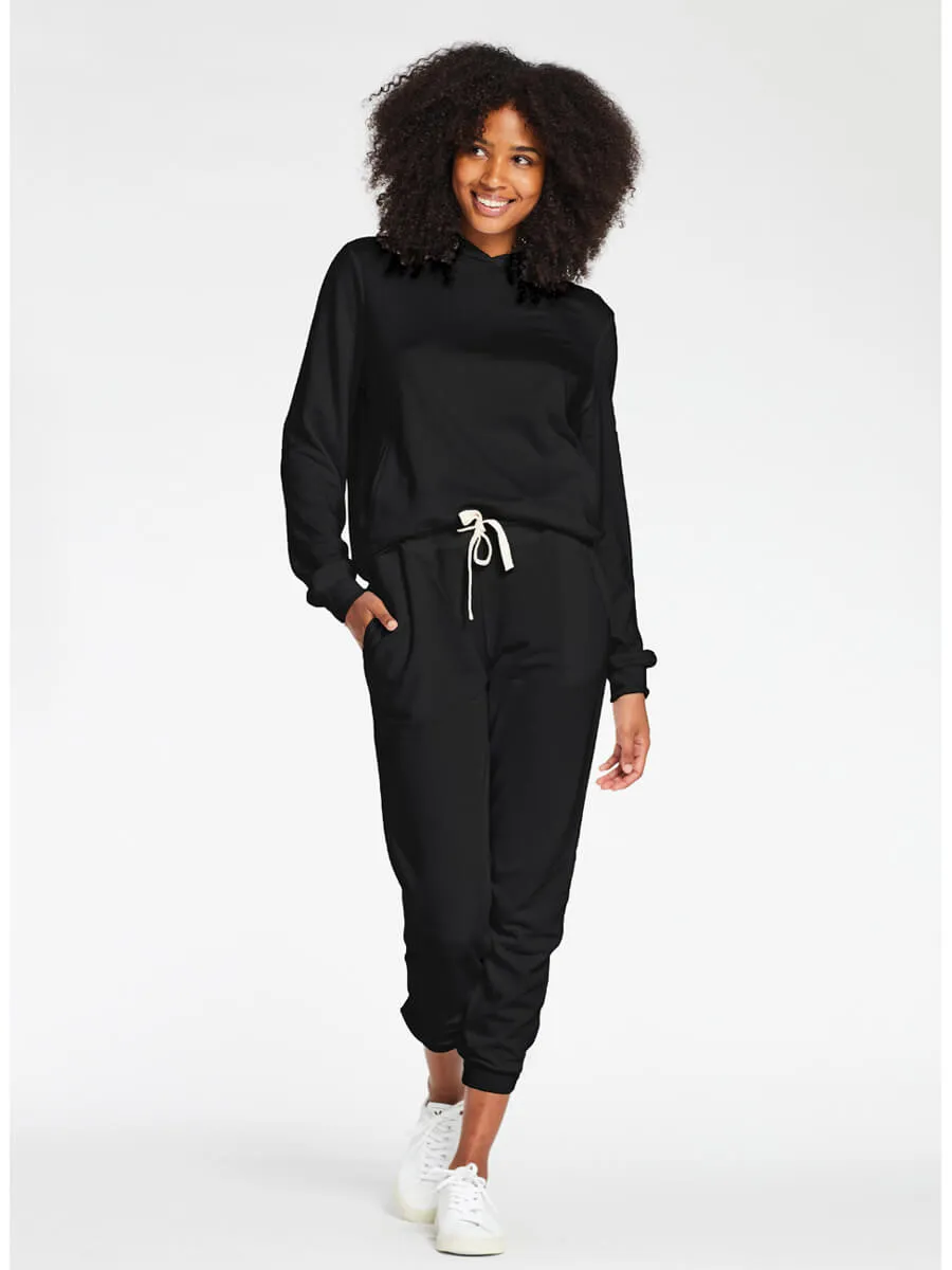 Emery Fleece Hoodie in EcoSoft Black