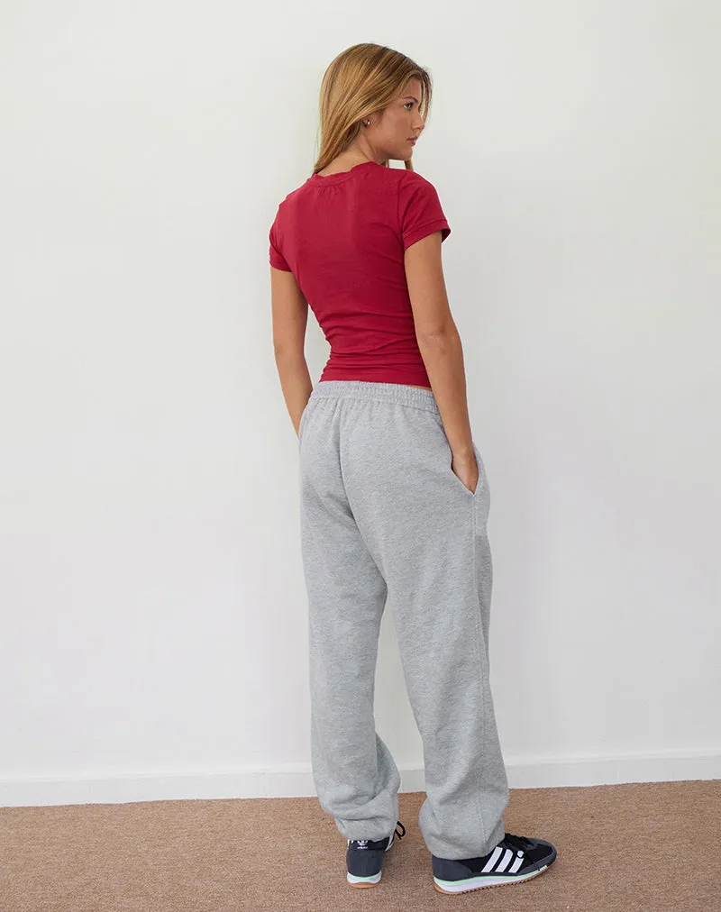 Emiko Oversized Joggers in Grey Marl with I Love 2010's Print