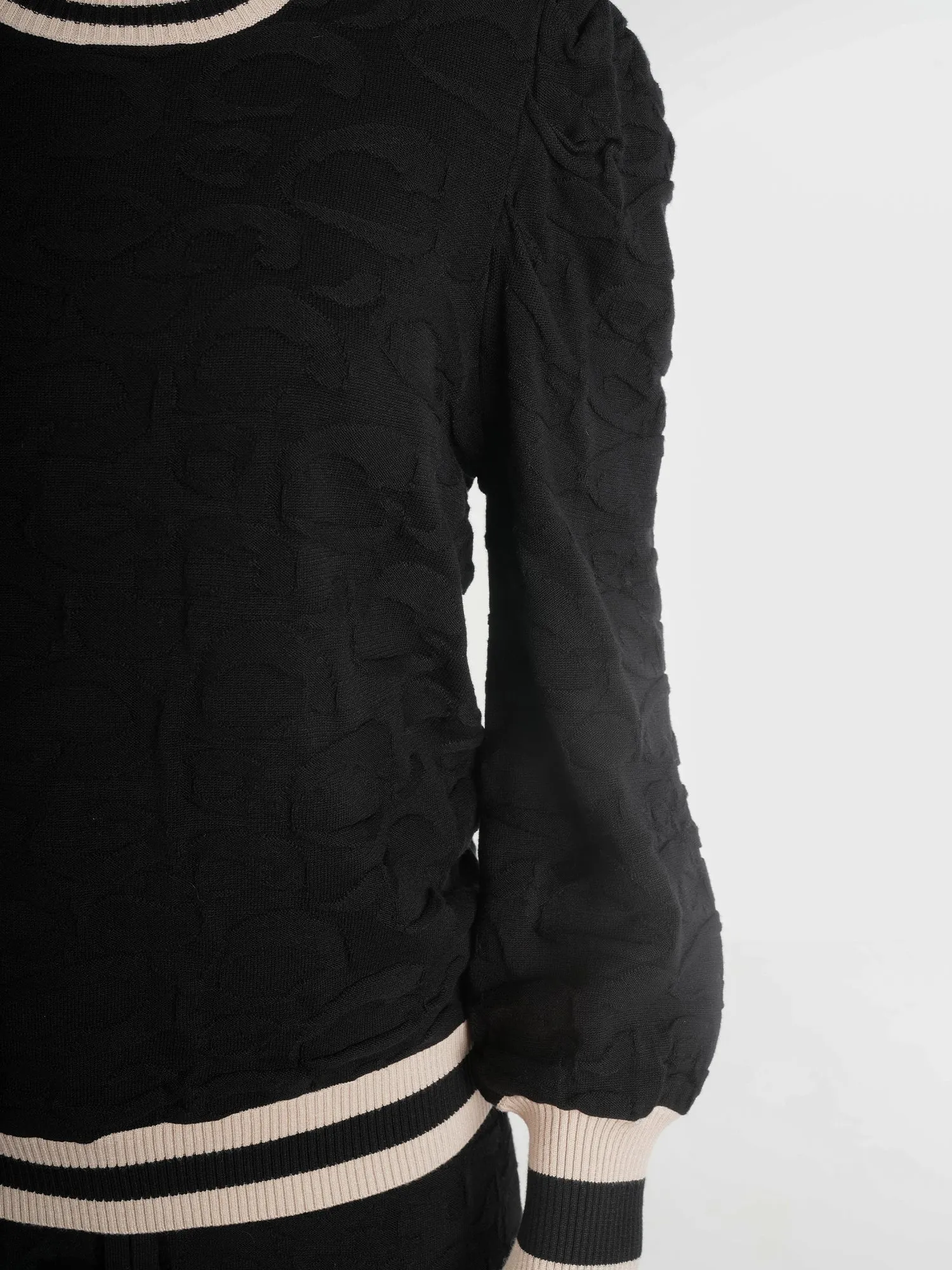 Emily McCarthy Julia Sweater in Black Knit Cheetah