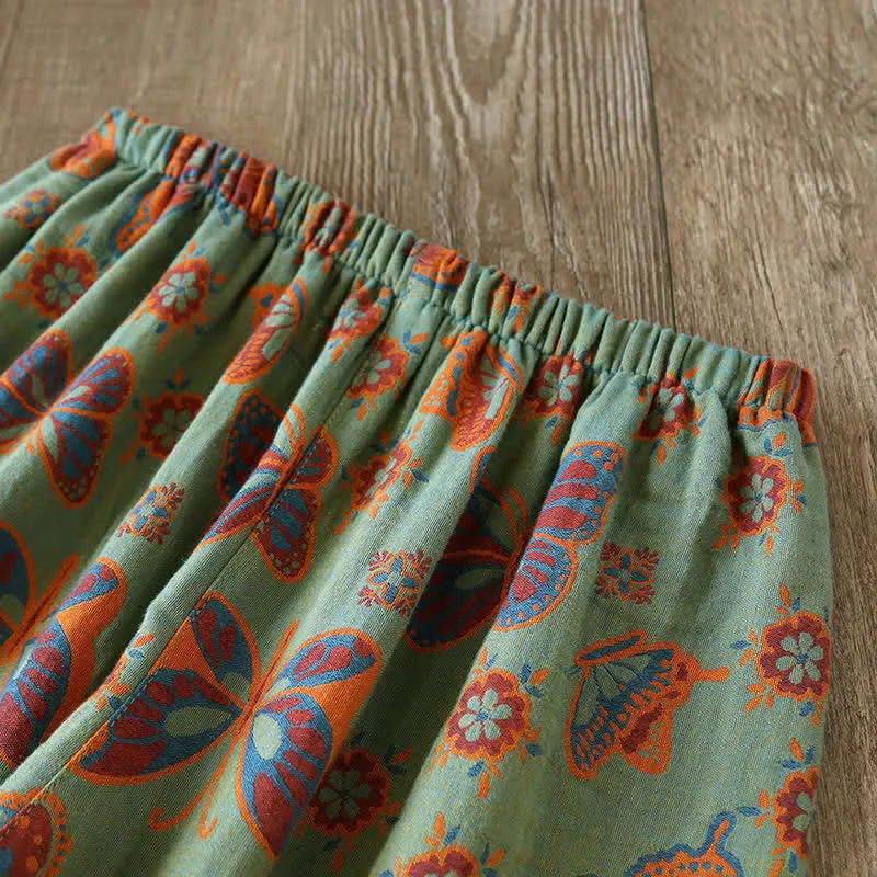 Emily™ - Vintage Butterfly Print Cotton Loungewear Set - Soft & Elegant