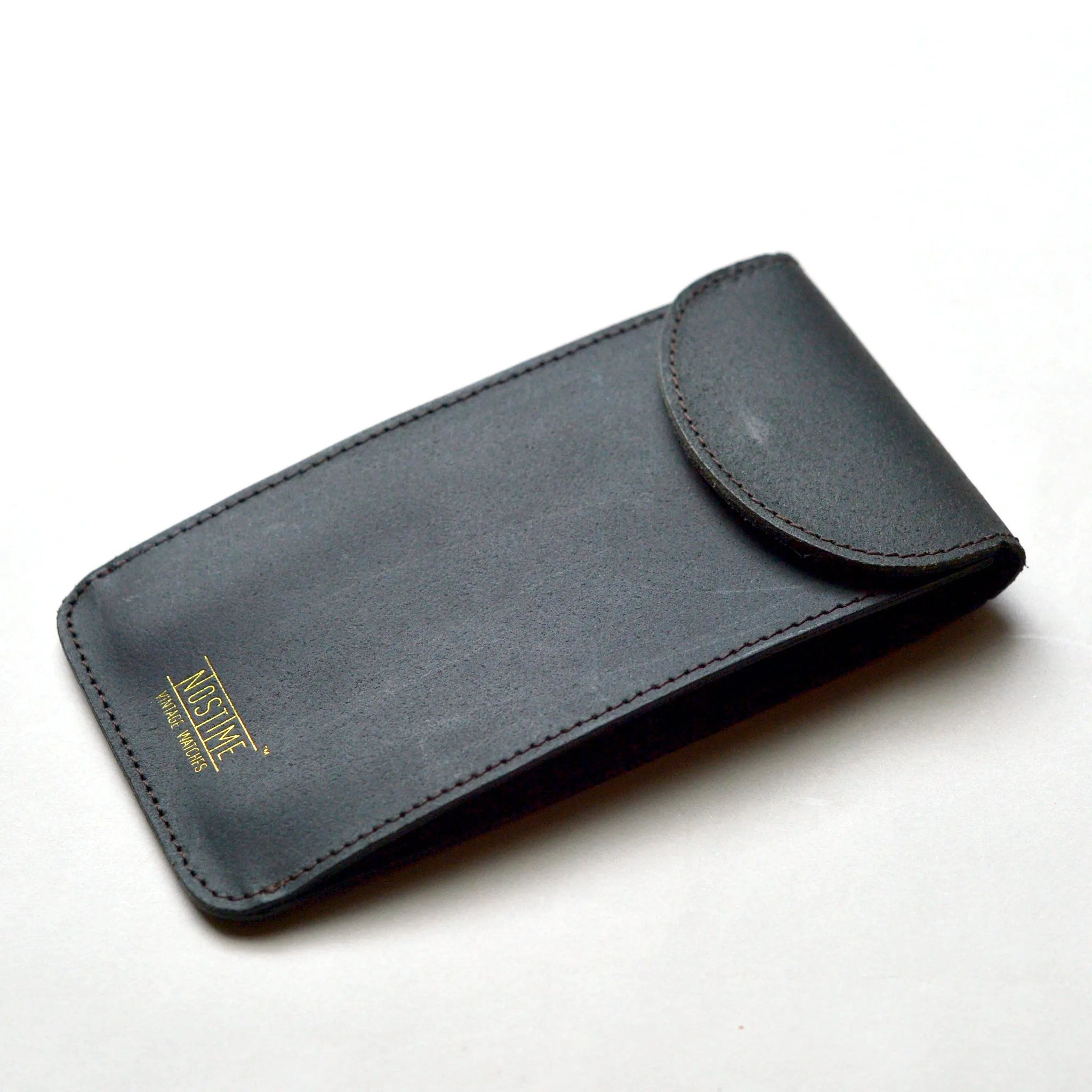 ENGLAND BRIDLE LEATHER SINGLE WATCH POUCH - BLACK