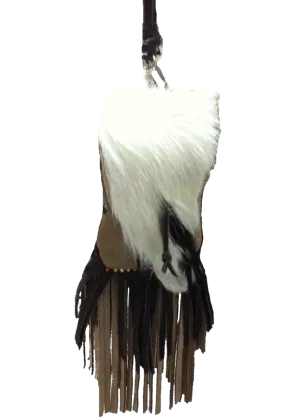 EQ Accessories: Upcycled Leather & Goat Fur Hipster Purse