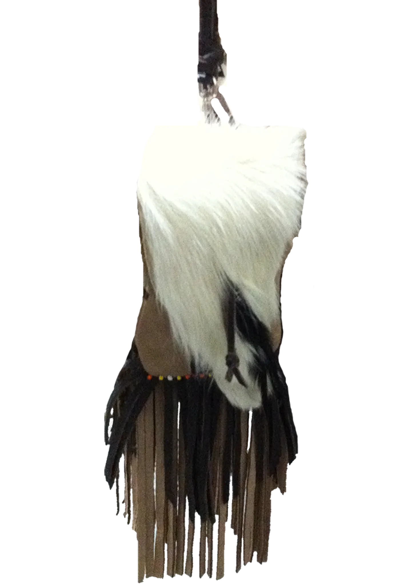 EQ Accessories: Upcycled Leather & Goat Fur Hipster Purse