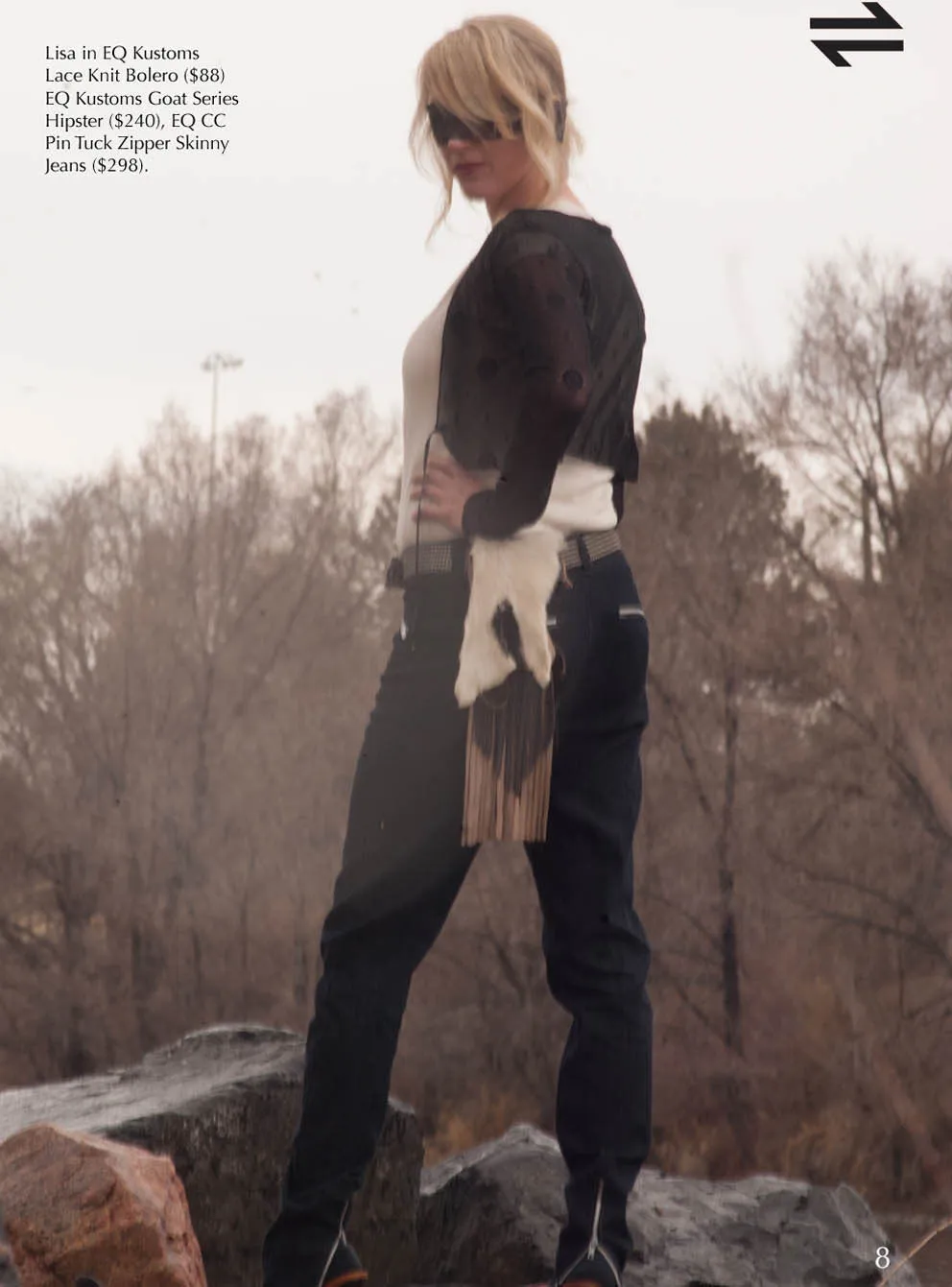 EQ Accessories: Upcycled Leather & Goat Fur Hipster Purse
