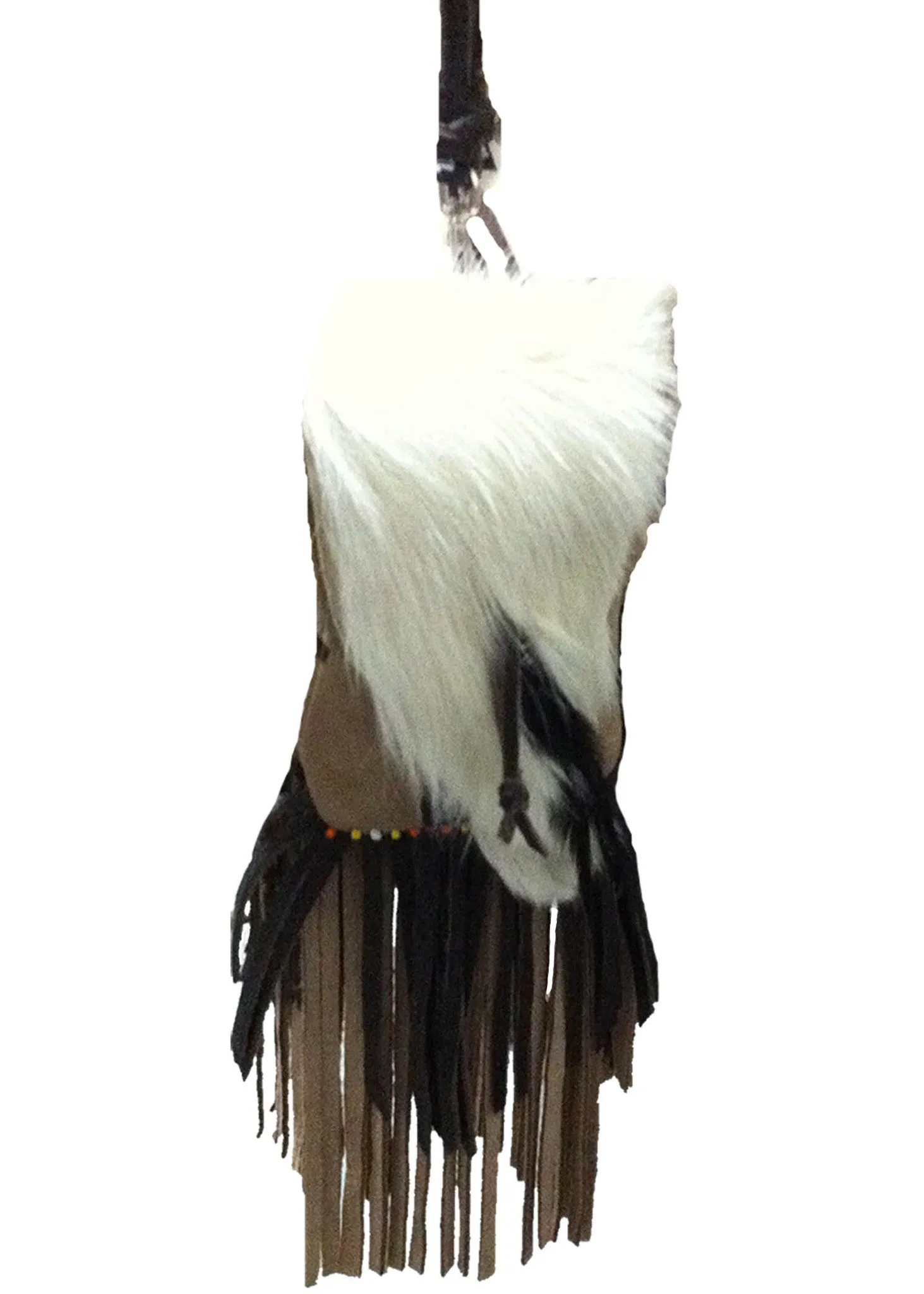 EQ Accessories: Upcycled Leather & Goat Fur Hipster Purse