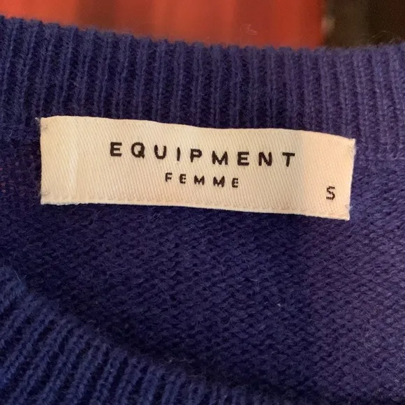 EQUIPMENT Sloane Blue Cashmere Sweater Crewneck Premium Quiet Luxury Small