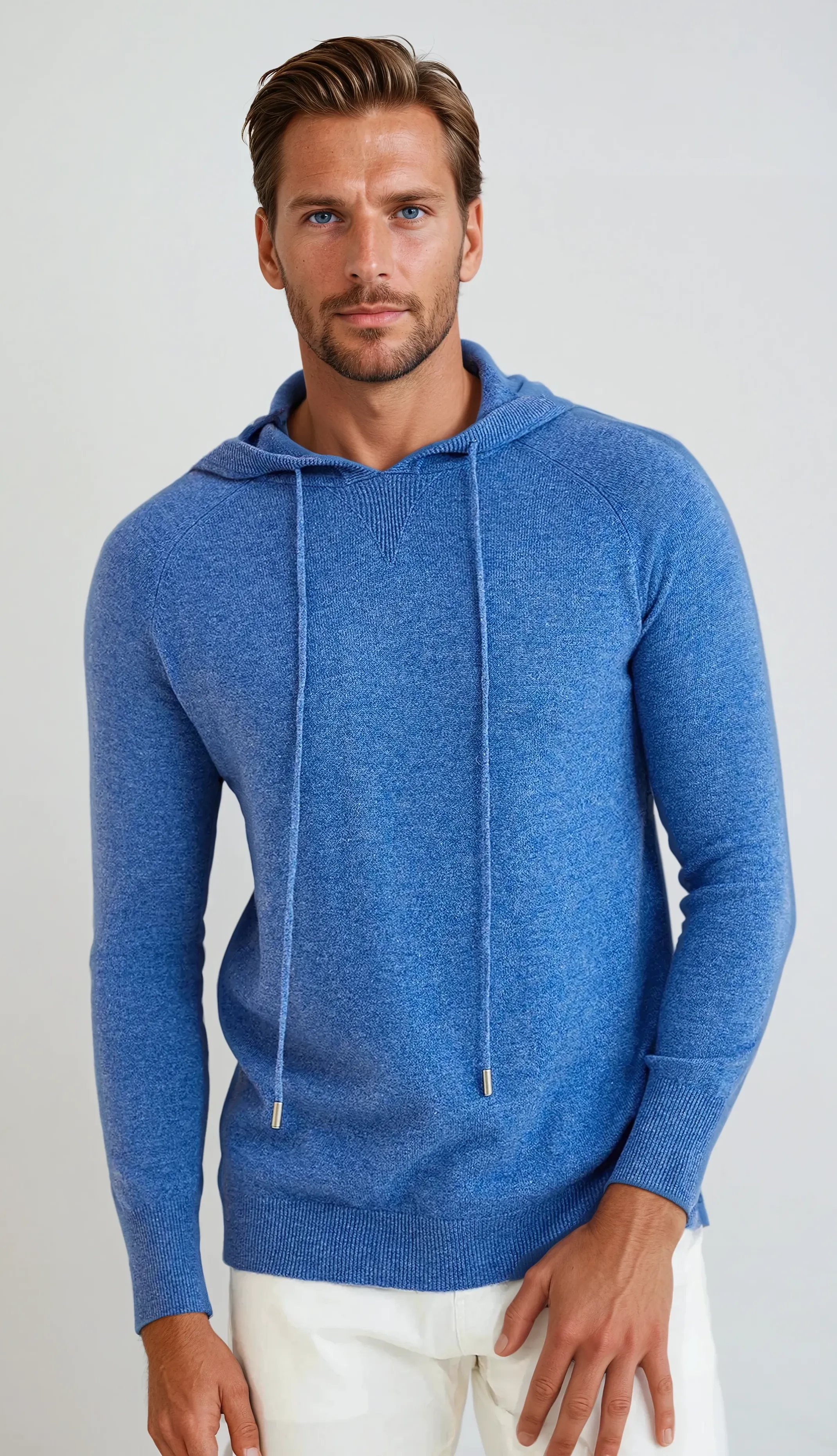 Essential Cashmere Hoodie - Light Blue