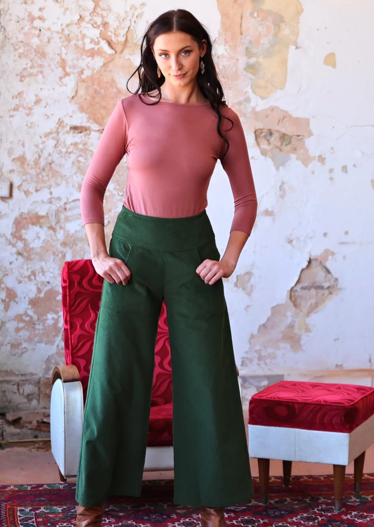 Esta Corduroy Pants Douglas Fir