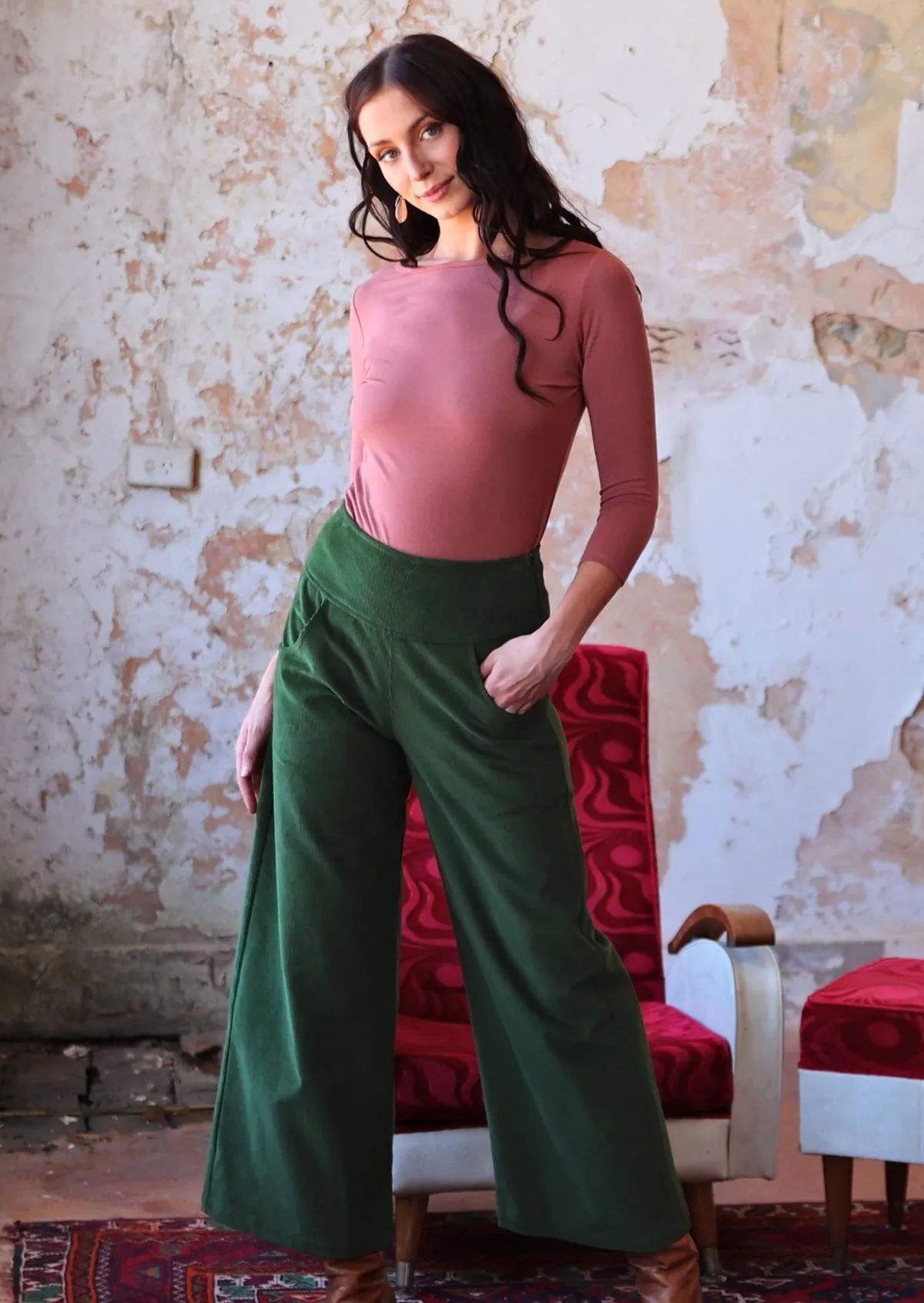Esta Corduroy Pants Douglas Fir
