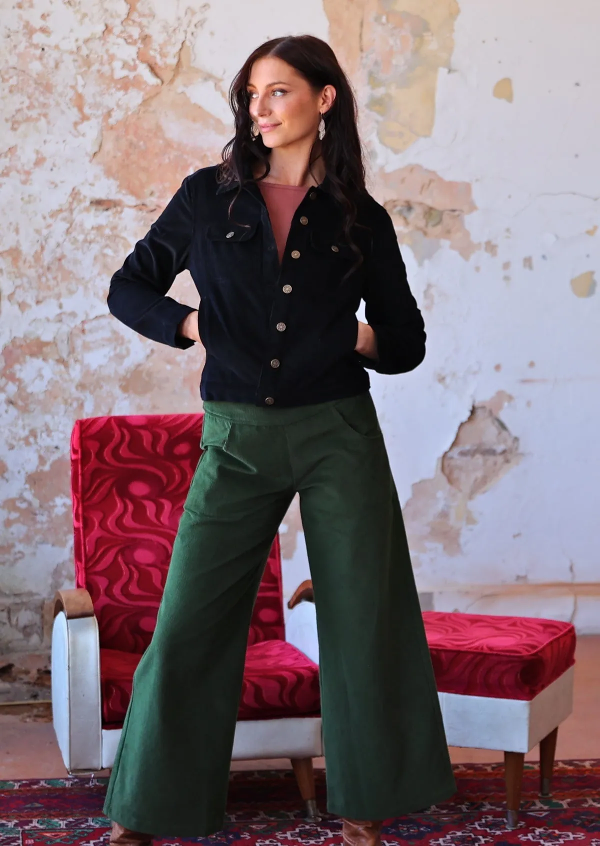 Esta Corduroy Pants Douglas Fir