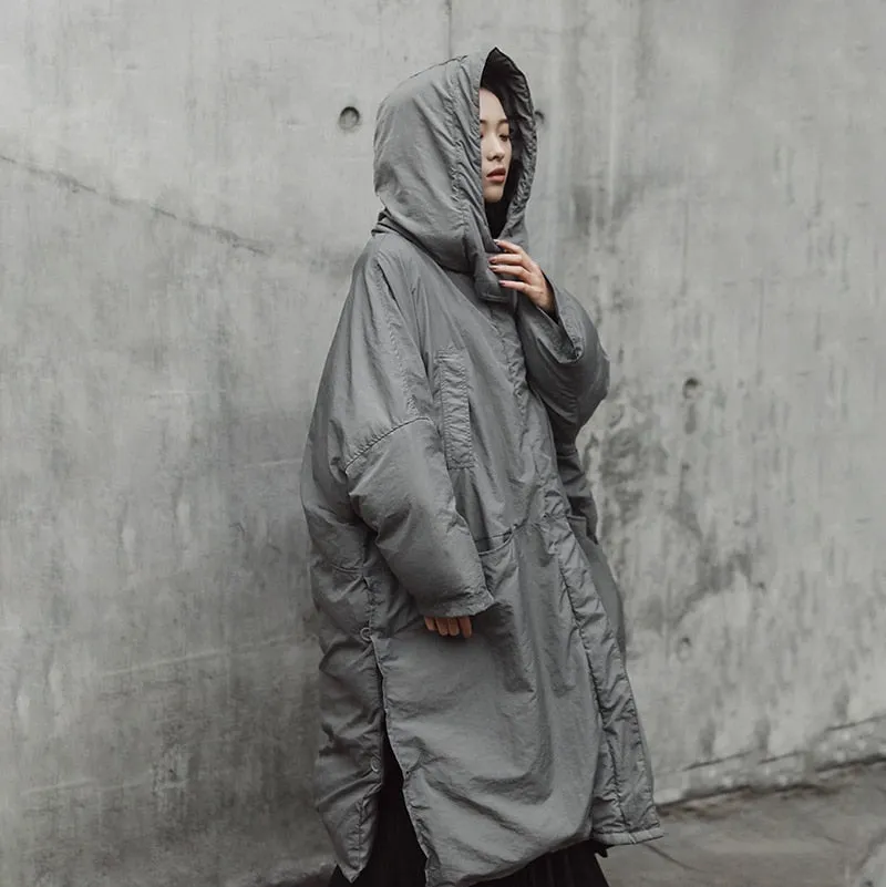 Evanne Gray Hooded Coat
