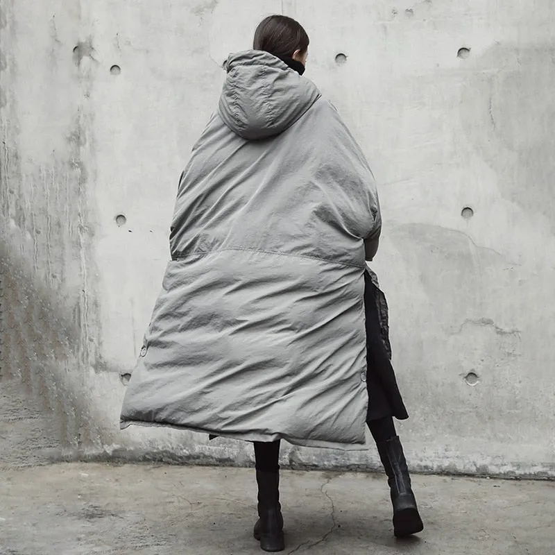 Evanne Gray Hooded Coat