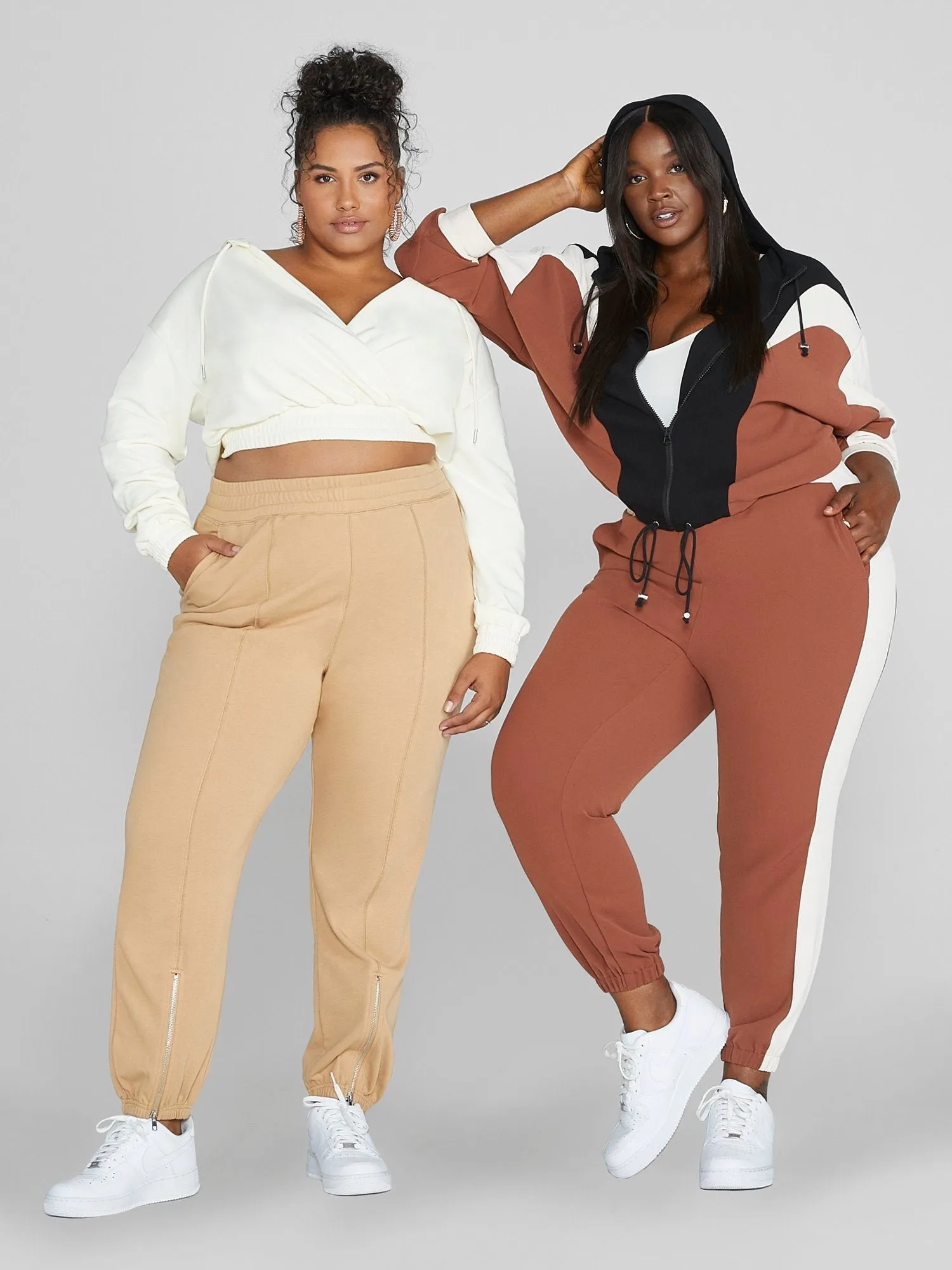 Fashion To Figure - Audrina Colorblock Hooded Jacket