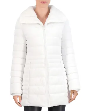 Faux Fur Trim Carbon Puffer Jacket