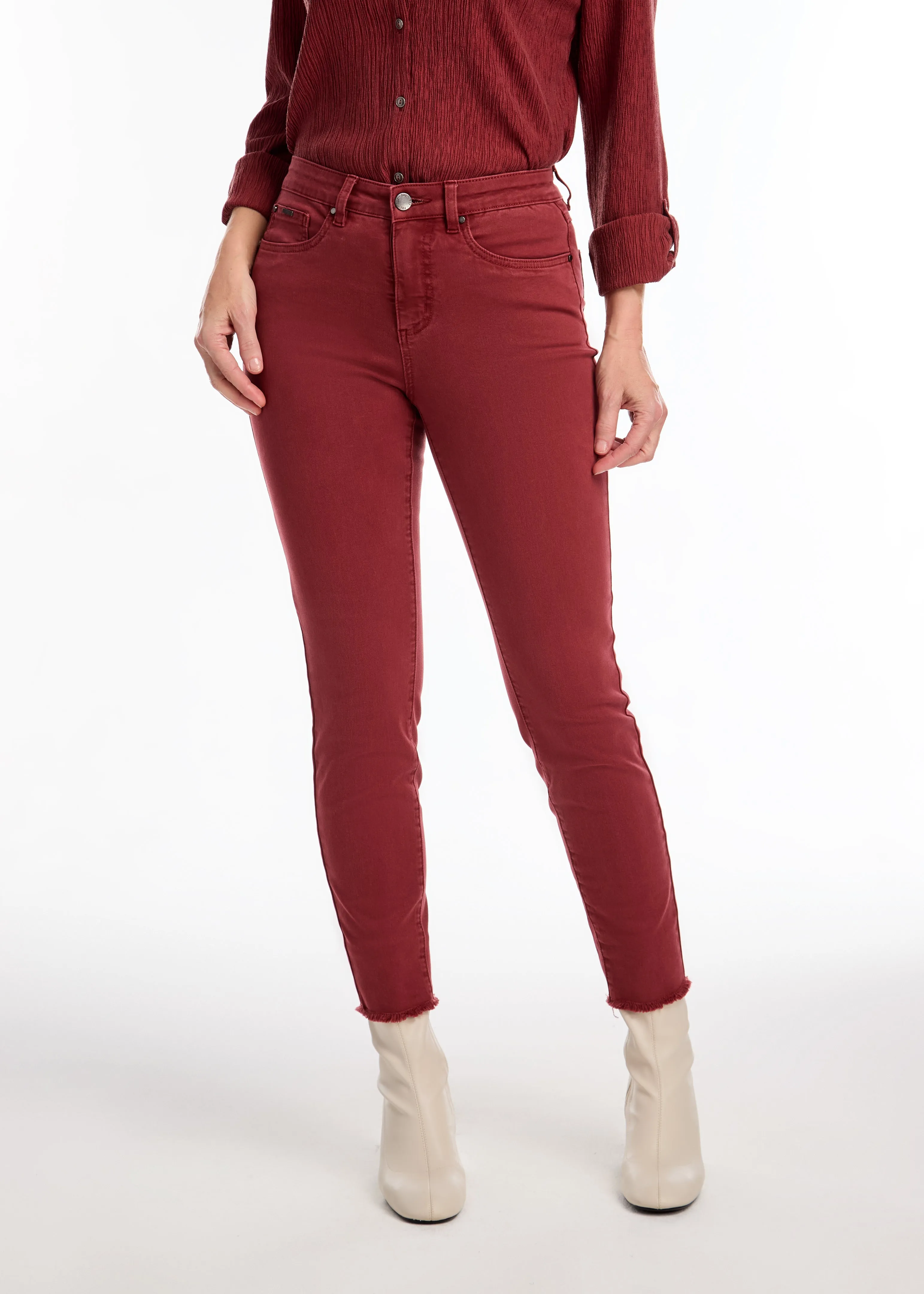 FDJ Olivia Slim Ankle Denim in Rust