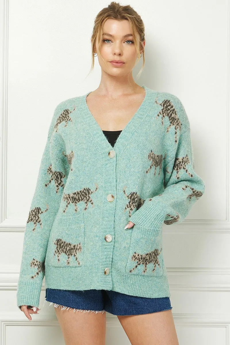 Feline Fleece Cardigan