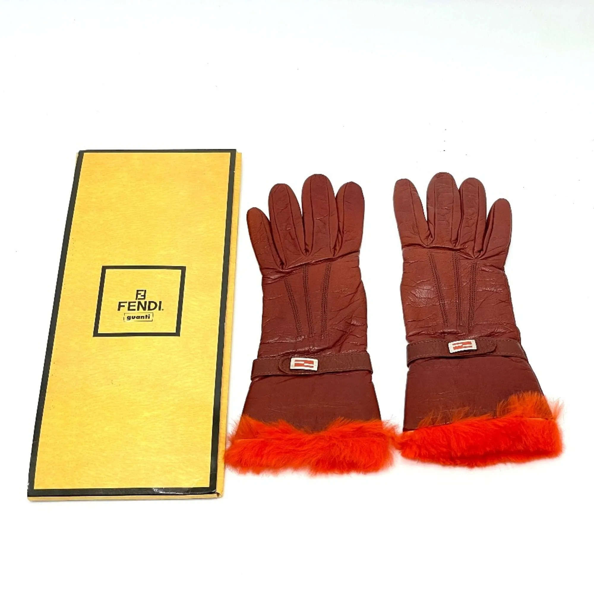 Fendi FF Red Leather Accessories
