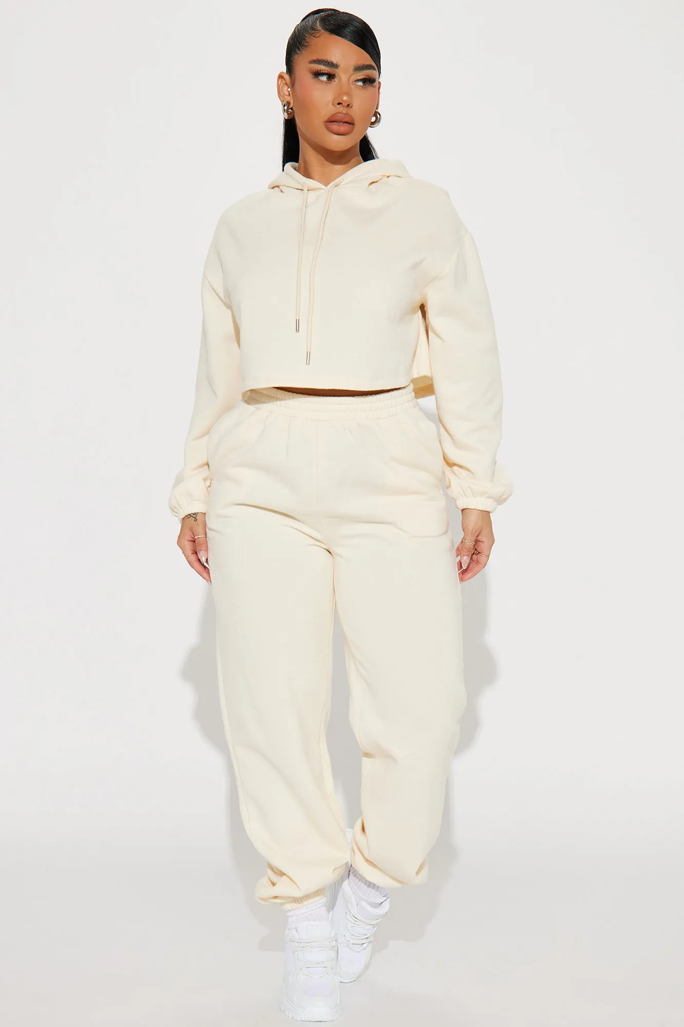Find Out Fleece Jogger Set - Cream