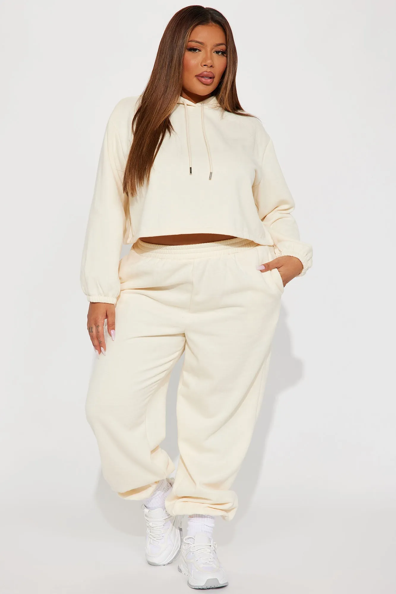 Find Out Fleece Jogger Set - Cream