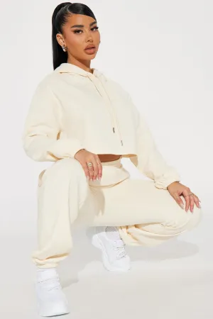 Find Out Fleece Jogger Set - Cream