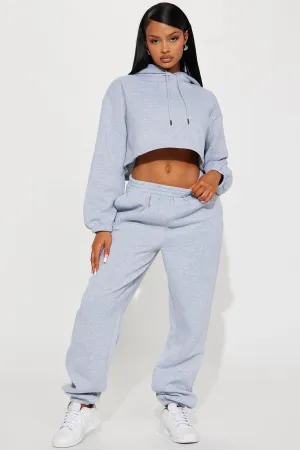 Find Out Fleece Jogger Set - Heather Grey