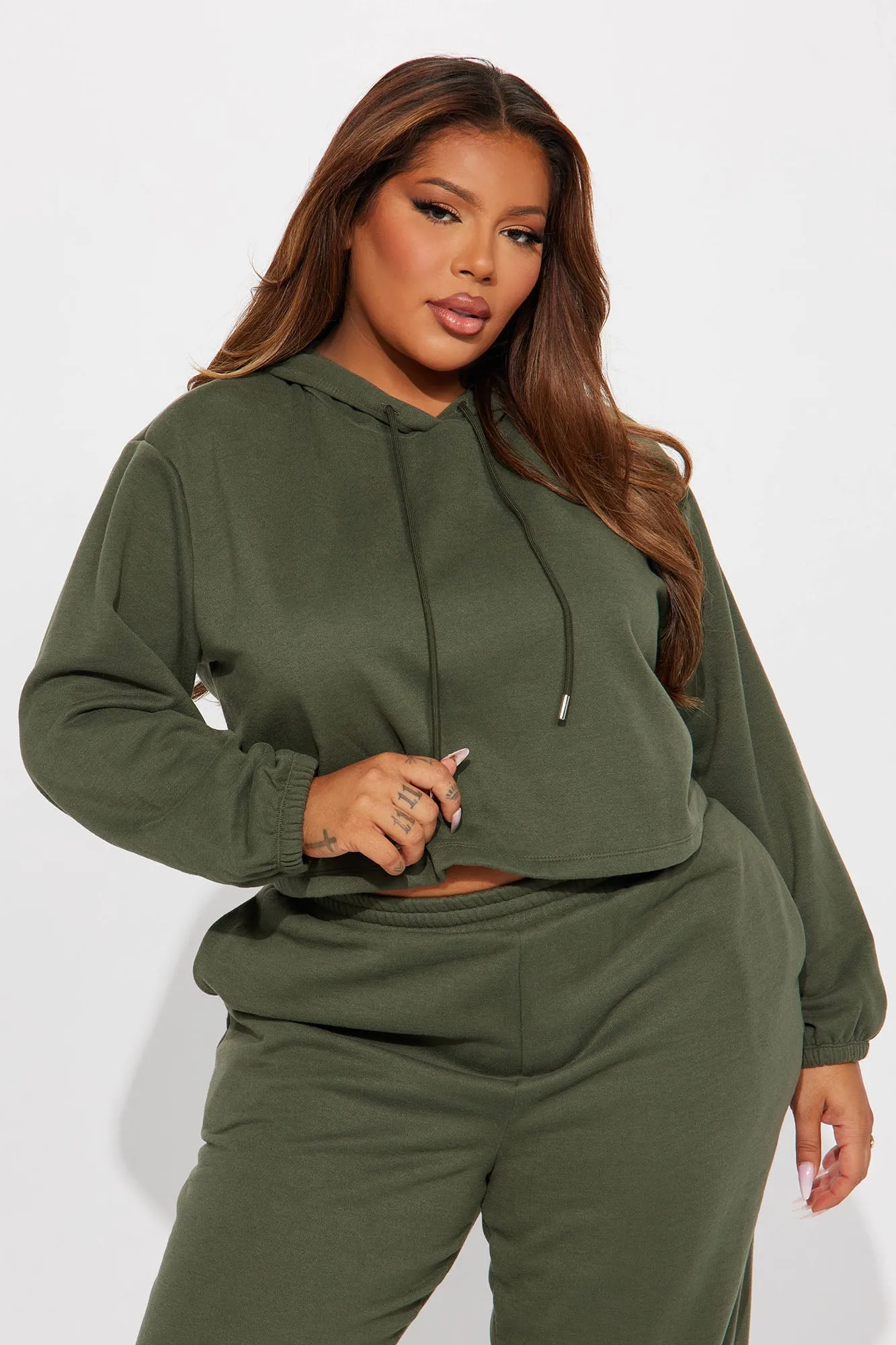 Find Out Fleece Jogger Set - Olive