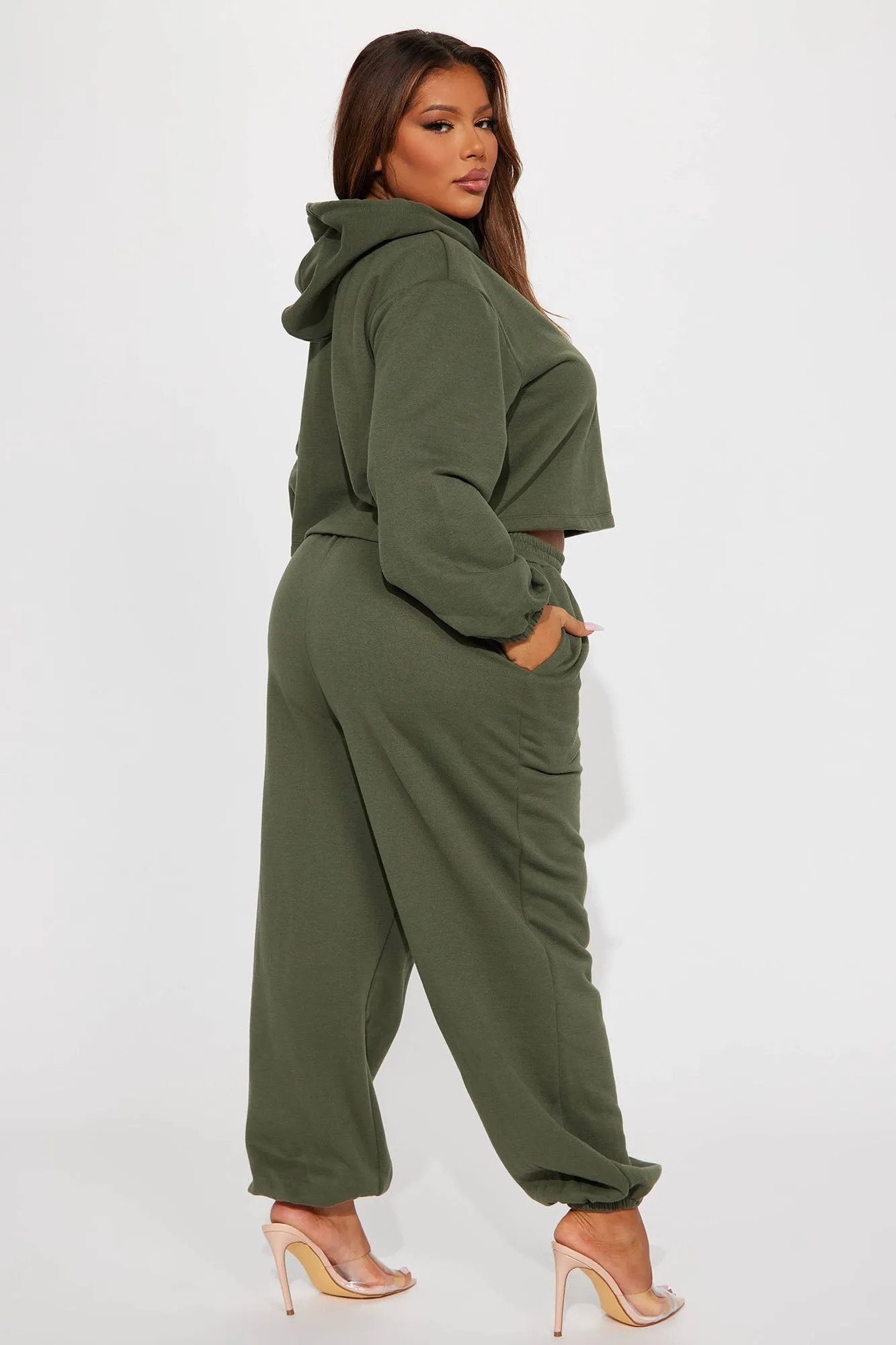 Find Out Fleece Jogger Set - Olive