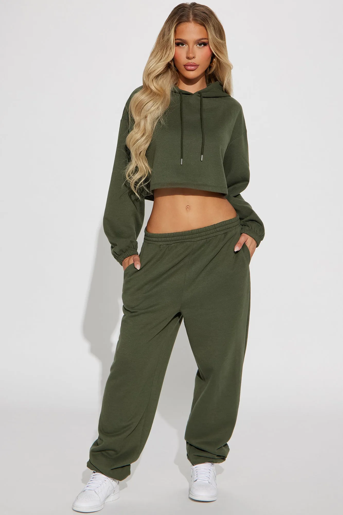 Find Out Fleece Jogger Set - Olive