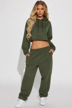 Find Out Fleece Jogger Set - Olive