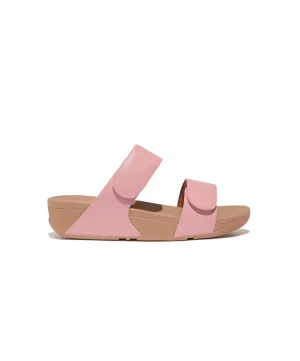 FitFlop Lulu Leather Velcro Adjustable Slides Blush