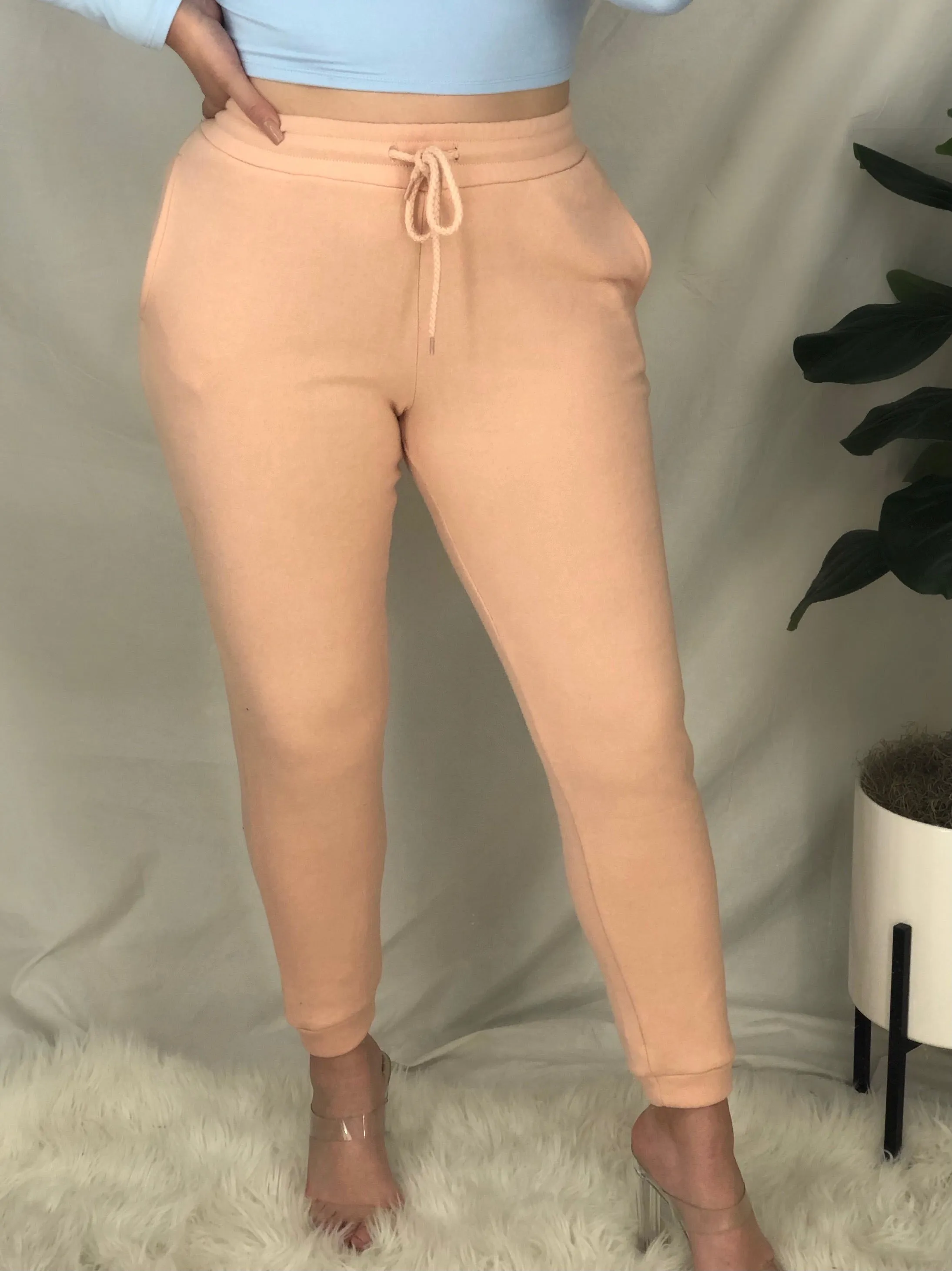 Fleece Jogger- Salmon