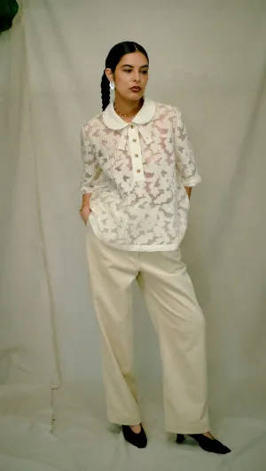 Flo Pant in Cream Corduroy- Size 4 SAMPLE