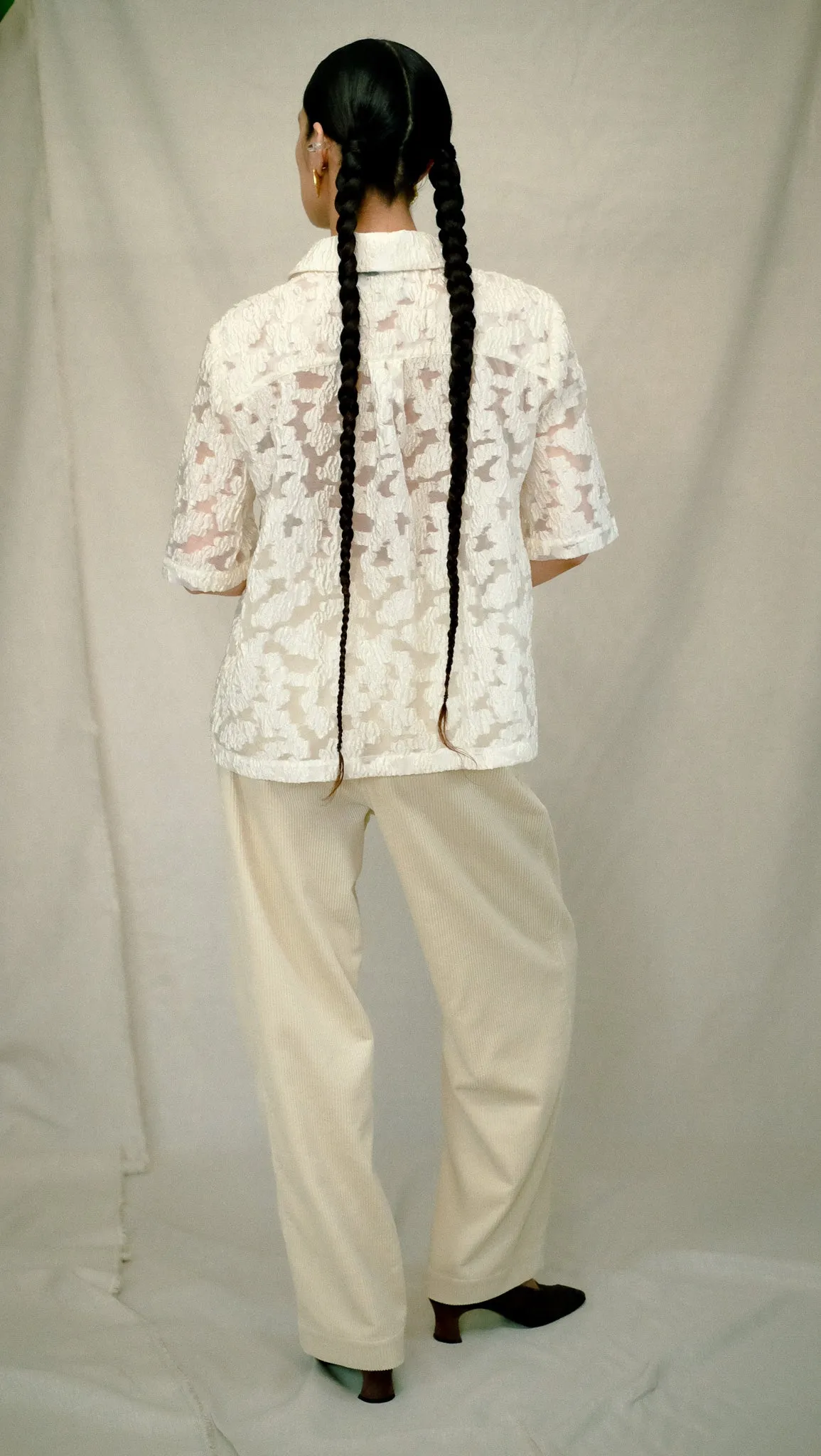 Flo Pant in Cream Corduroy- Size 4 SAMPLE